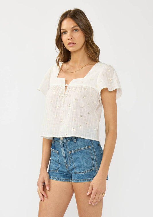 Square Neck Tie Front Top