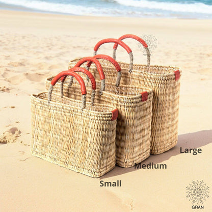 Market Reed Storage, Handwoven Palm Leaf Storage Baskets