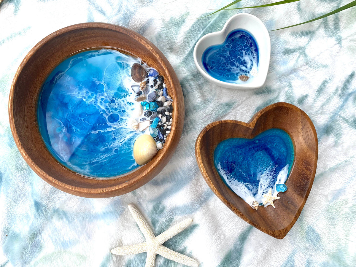 Made in Hawaii Medium Ocean trinket dish bowl | Jewelry dish