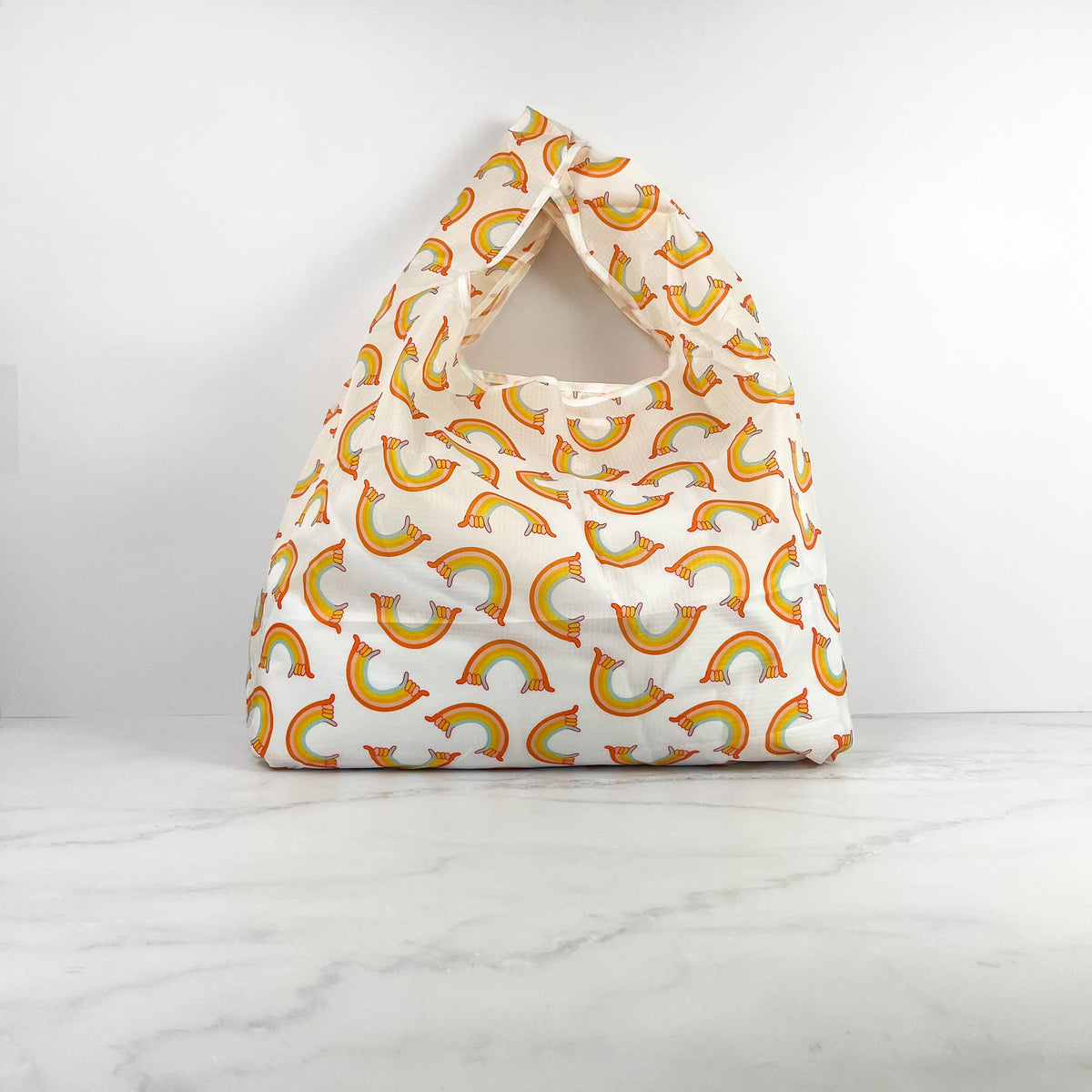 Reusable Tote Bag-Rainbow Shaka