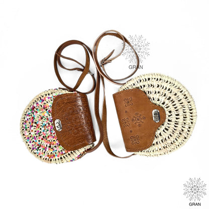 Round Straw Crossbody Bag