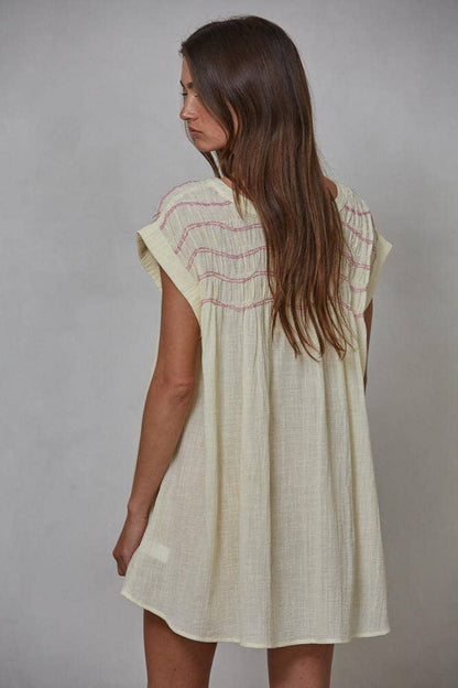 Buttondown Round Neck Sleeveless Tunic