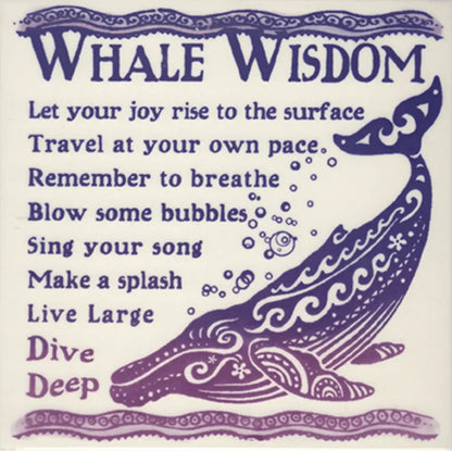 Whale Wisdom Tile 6"