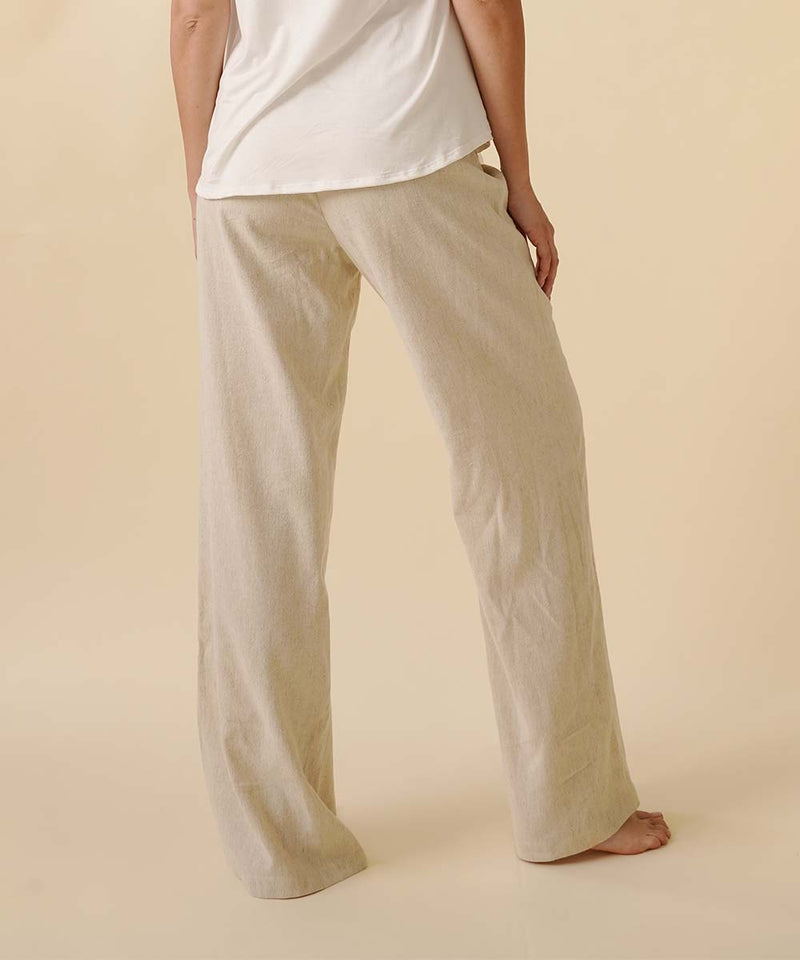 Bamboo Cotton Linen Pants- Natural