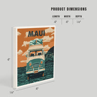 Maui, Hawaii, Letterpress, Camper Van