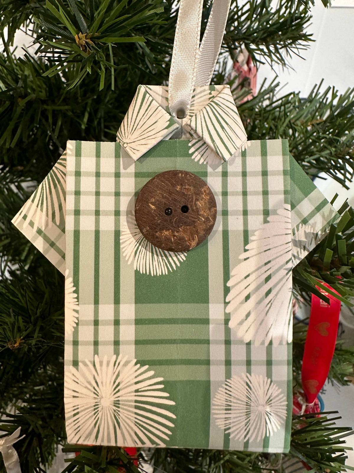 Handmade Aloha Shirt Origami Christmas Ornament