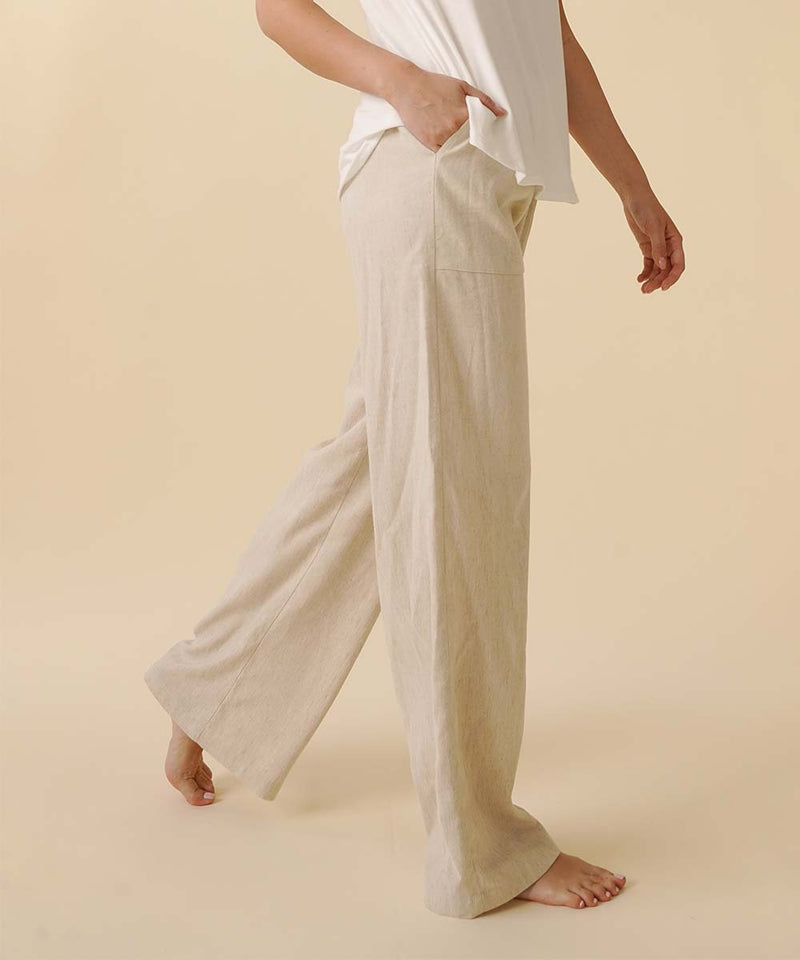 Bamboo Cotton Linen Pants- Natural