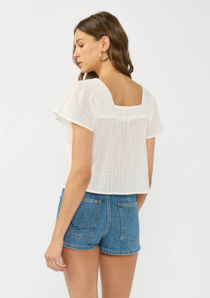 Square Neck Tie Front Top