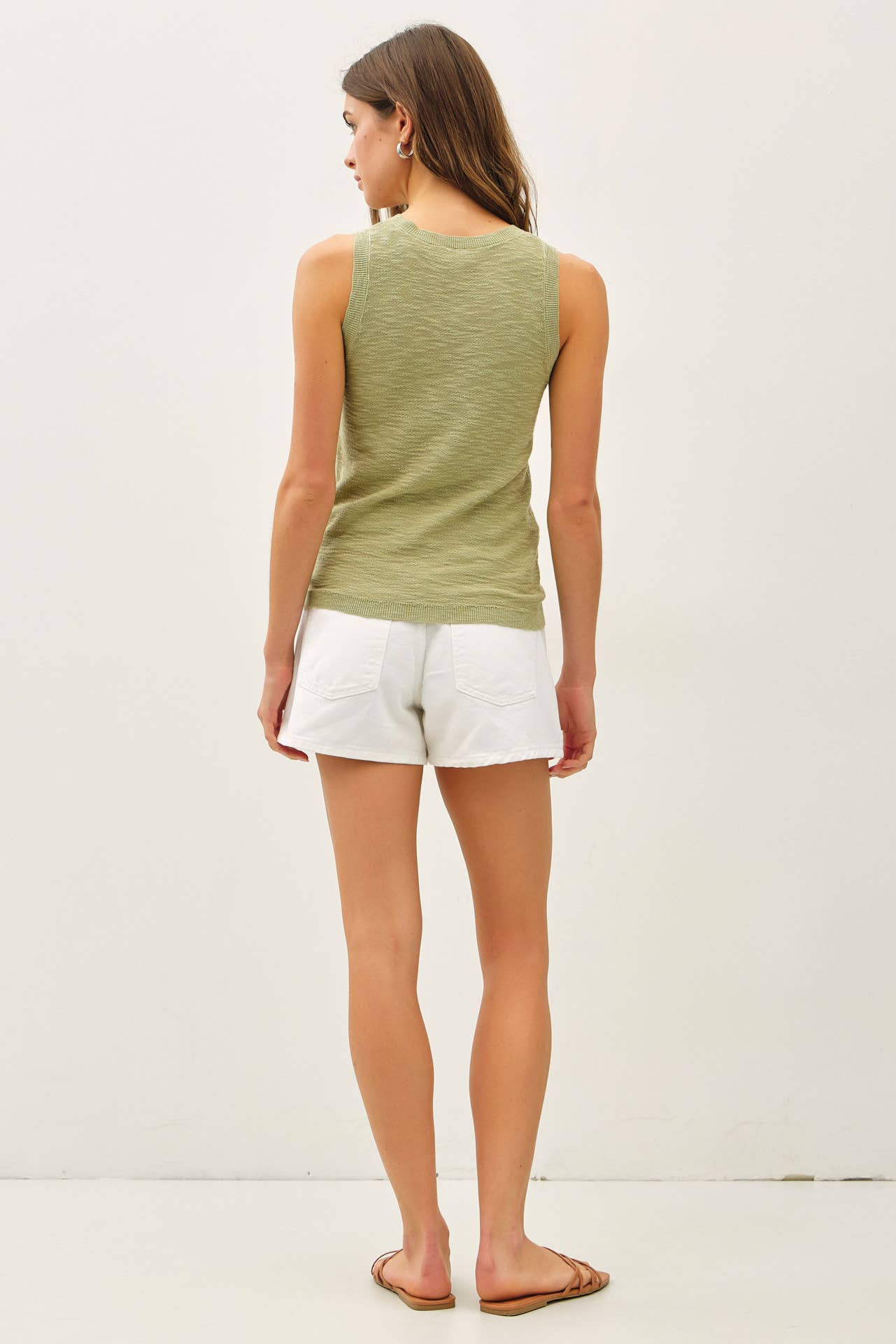 Sleeveless Slub Knit Top