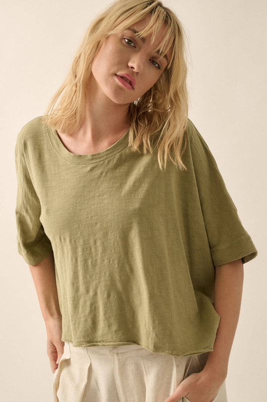 Mineral Wash Slub Knit T-Shirt