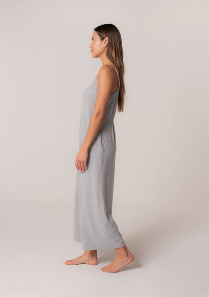 Scoop Neck Wide Leg Midi Jumpsuit