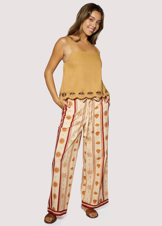 Seashell Drift Top - Cotton Poplin Resortwear