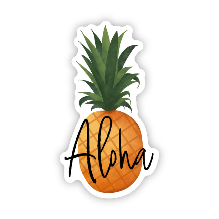 "Aloha" Pineapple Vinyl Sticker - 1.7" x 3"