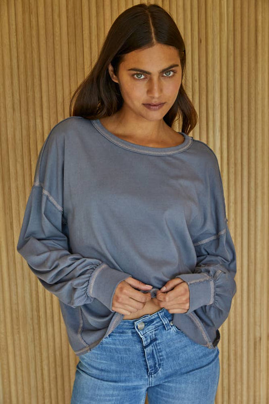 Garment Dyed Oversized Top