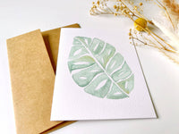 Monstera Watercolor Greeting Card | Note Cards