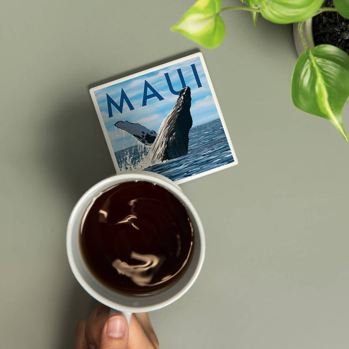 Ceramic Coaster Maui, Hawaii, Humpback Whale