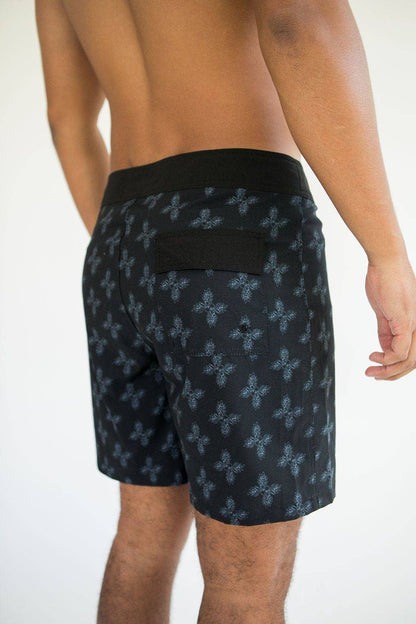 Men's Townshort Boardshorts in Black Breadfruit Bandana