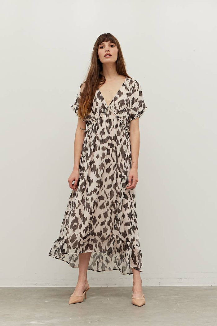 Print Chiffon Midi Dress