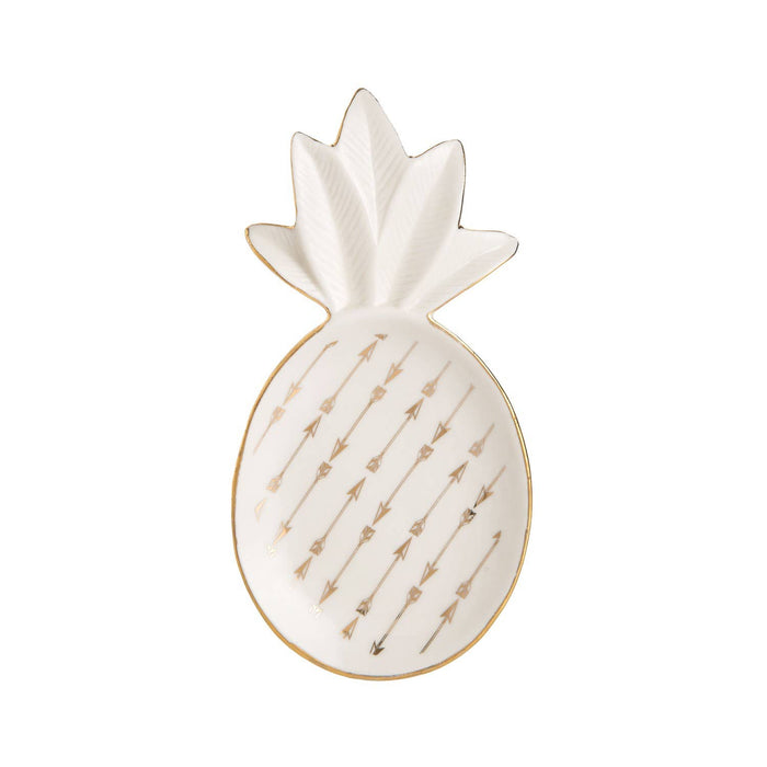 6.5" Ceramic White Pineapple Dish