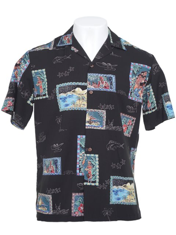 Postcards mens rayon dress shirt